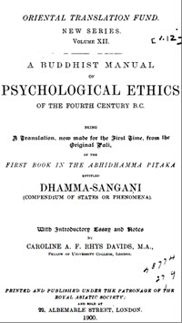 A Buddhist manual of Psychological Ethics of the fourth century B.C. – 10658022